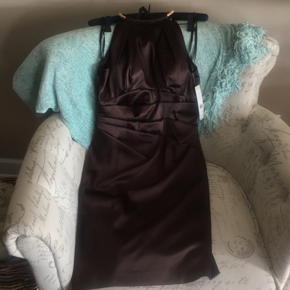 Chocolate brown cocktail dress
